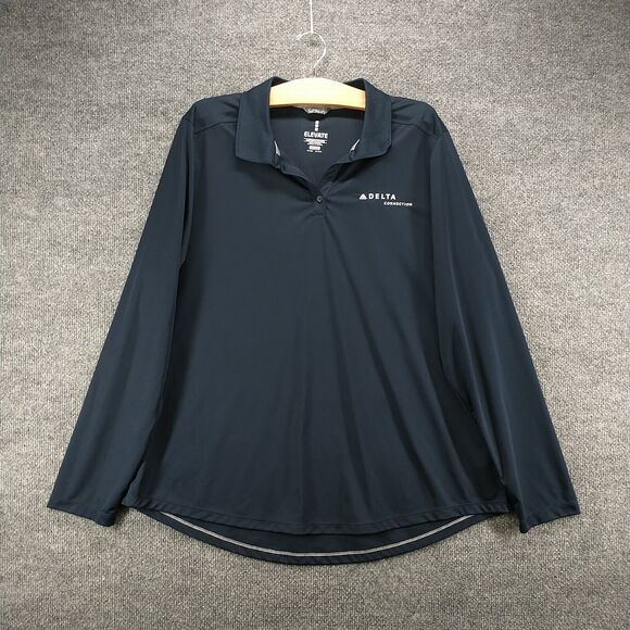 Elevate Women's Polo Shirt Blue 2XL Long Sleeve Activewear Delta Connection - Picture 2 of 13